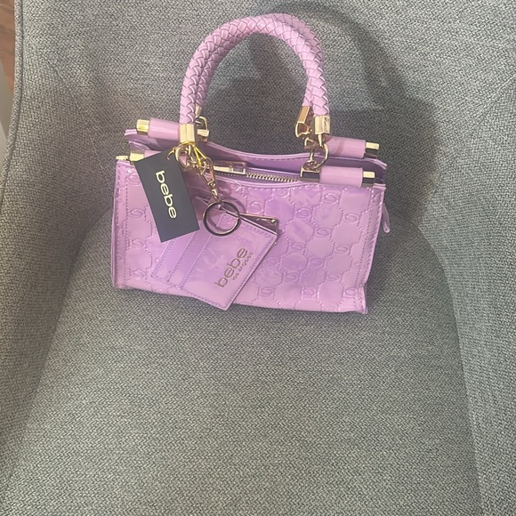 bebe Handbags - Bebe Lavender Satchel with Gold Details